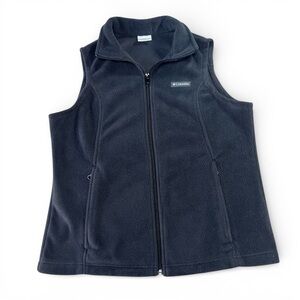 Columbia Benton Springs Women’s Large Fleece Vest Black Zip Front